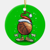 Basketball Kerstmis Keramisch Ornament (Voorkant)