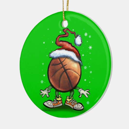 Basketball Kerstmis Keramisch Ornament (Links)