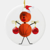 Basketball Kerstmis Keramisch Ornament (Achterkant)