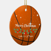 Basketball Kerstmis, klaar om aan te passen Keramisch Ornament (Rechts)