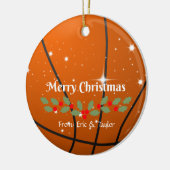 Basketball Kerstmis, klaar om aan te passen Keramisch Ornament (Links)
