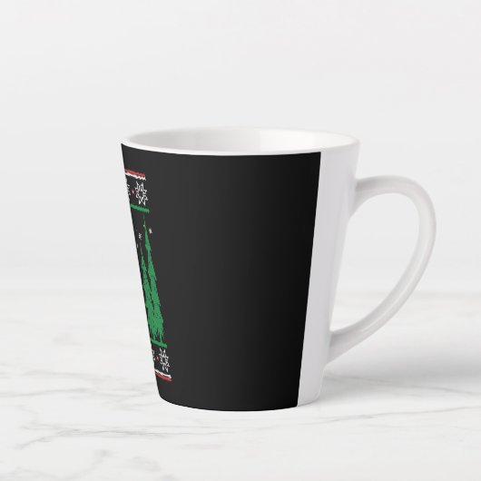 Basketball Kerstmis Latte Mok (Rechts)
