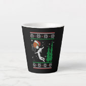 Basketball Kerstmis Latte Mok (Voorkant)