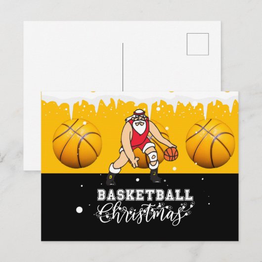 Basketball Kerstmis met Santa Claus Briefkaart (Voorkant / Achterkant)