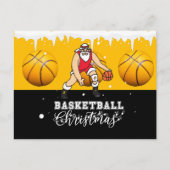 Basketball Kerstmis met Santa Claus Briefkaart (Voorkant)