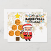 Basketball Kerstmis met Santa Claus Briefkaart (Voorkant / Achterkant)