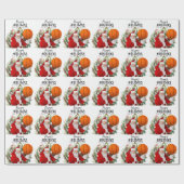 Basketball Kerstmis met Santa Claus Cadeaupapier (Vlak)