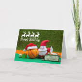 Basketball Kerstmis met Santa Claus Kaart (Voorkant)
