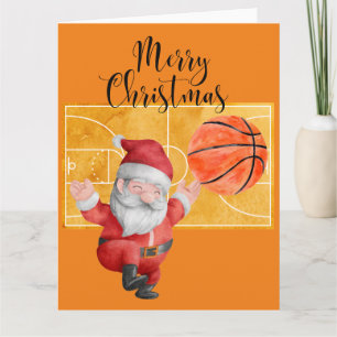 Basketball Kerstmis met Santa Claus Kaart