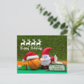 Basketball Kerstmis met Santa Claus Kaart (Staand voorkant)