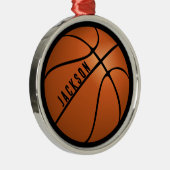Basketball Kerstmis Metalen Ornament (Rechts)