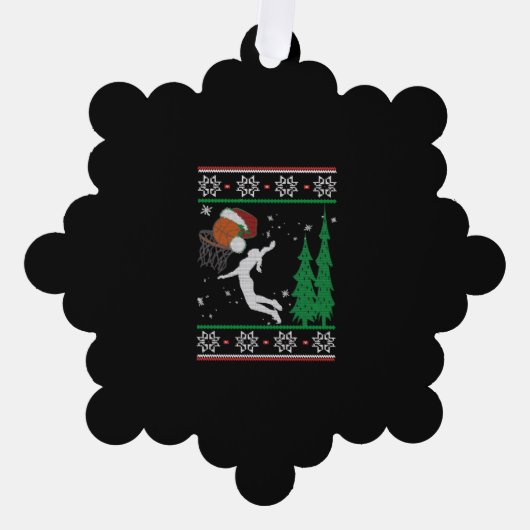Basketball Kerstmis Ornament Kaart (Voorkant)