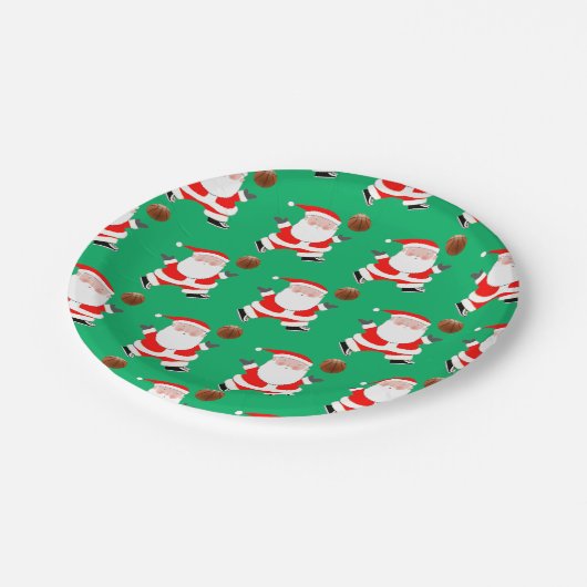 Basketball Kerstmis Papieren Bordje (Gekanteld)