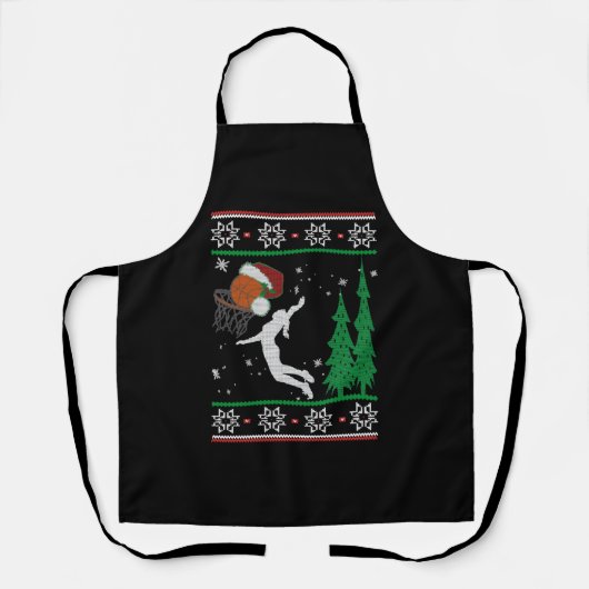 Basketball Kerstmis Schort (Voorkant)