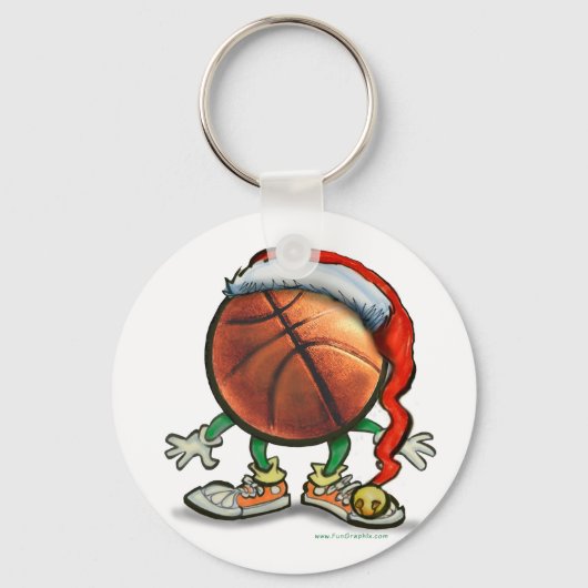 Basketball Kerstmis Sleutelhanger (Voorkant)