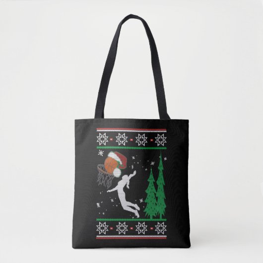 Basketball Kerstmis Tote Bag (Voorkant)