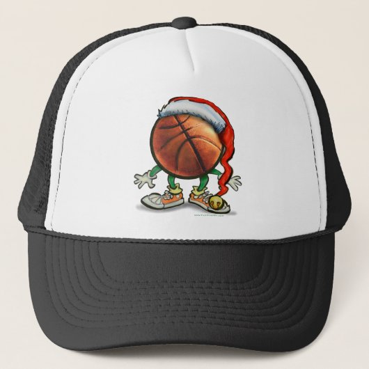 Basketball Kerstmis Trucker Pet (Voorkant)