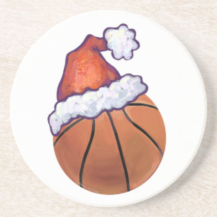 Basketball Kerstmis Zandsteen Onderzetter