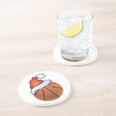 Basketball Kerstmis Zandsteen Onderzetter (Zijkant)