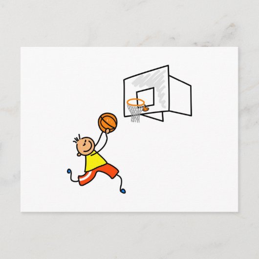 Basketball Kind Briefkaart (Voorkant)