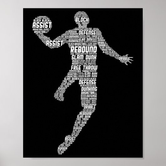 Basketball Kinder jongens Mannen Poster (Voorkant)