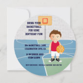 Basketball kinderen Birthday Party Invitation Kaart (Achterkant)