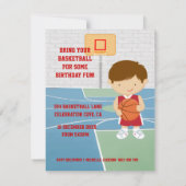 Basketball kinderen Birthday Party Invitation Kaart (Achterkant)