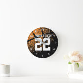 Basketball-klok met aangepast sportnummer ronde klok (Huis)
