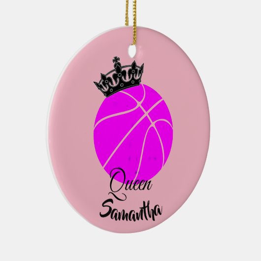 Basketball koningin gepersonaliseerde versiering keramisch ornament (Rechts)