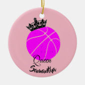 Basketball koningin gepersonaliseerde versiering keramisch ornament (Voorkant)