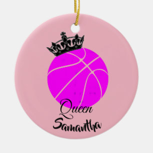 Basketball koningin gepersonaliseerde versiering keramisch ornament