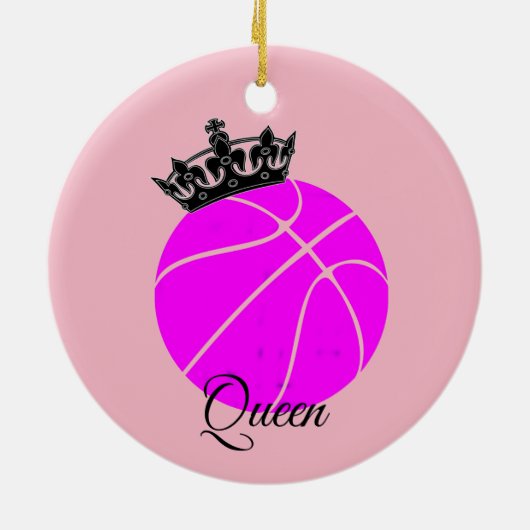 Basketball koningin gepersonaliseerde versiering keramisch ornament (Achterkant)