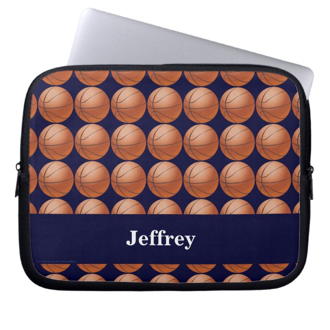 Basketball-laptop - Sleeve donkerblauwe schijf (Voorkant)