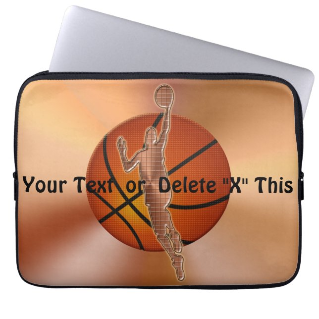Basketball-laptophoes Basketball-cadeaus voor jong Laptop Sleeve (Voorkant)