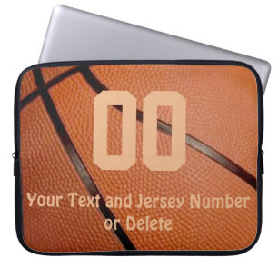 Basketball-laptophoes met uw nummer en naam laptop sleeve