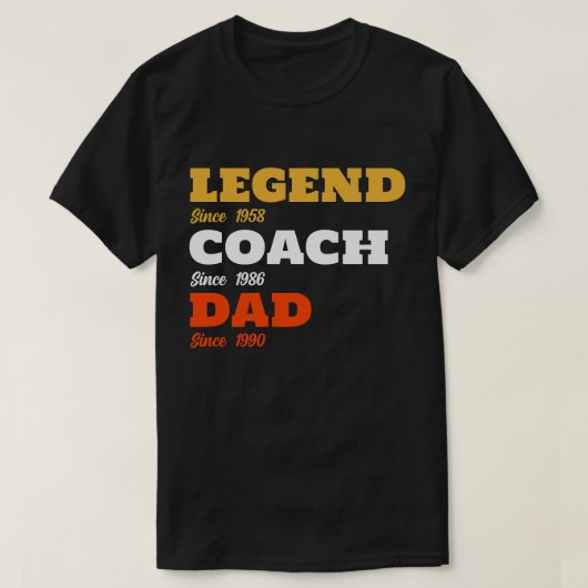 Basketball Legend Coach Dad - Aangepaste data T-shirt (Design voorkant)