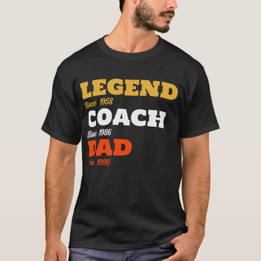 Basketball Legend Coach Dad - Aangepaste data T-shirt (Voorkant)