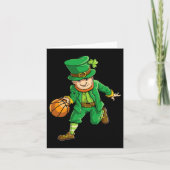 Basketball Leprechaun St Patricks Day Boys Kids Me Kaart (Voorkant)