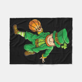 Basketball Leprechaun St Patricks Day Boys Kinder Fleece Deken (Voorkant (Horizontaal))