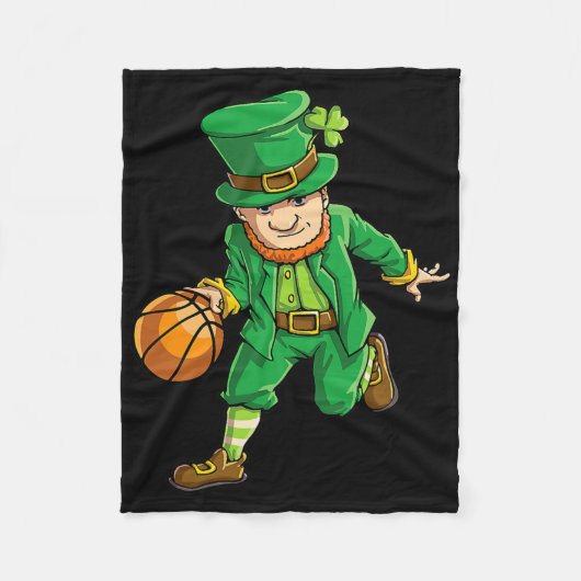 Basketball Leprechaun St Patricks Day Boys Kinder Fleece Deken (Voorkant)