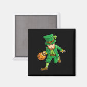 Basketball Leprechaun St Patricks Day Boys Kinder Magneet (Voorkant / Achterkant)