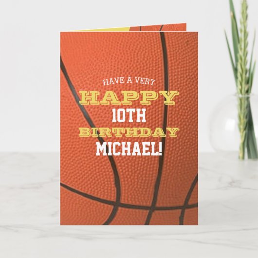 Basketball Let op Jouw naam toevoegen en Jaar van Kaart (Voorkant)