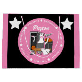 Basketball Locker Room Custom Player Name Number Groot Cadeauzakje (Achterkant)