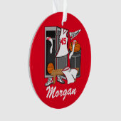 Basketball Locker Room Custom Player Name Number Ornament (voorkant)