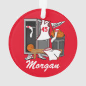 Basketball Locker Room Custom Player Name Number Ornament (achterkant)