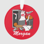 Basketball Locker Room Custom Player Name Number Ornament (voorkant)