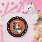 Basketball Locker Room Custom Player Name Number Papieren Bordje (Feest)