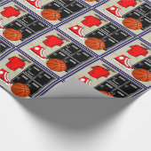 Basketball Locker Zaal Gepersonaliseerde verjaarda Cadeaupapier (Hoek)