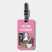 Basketball Lockerroom Custom Player Number Bagagelabel (Voorkant verticaal)