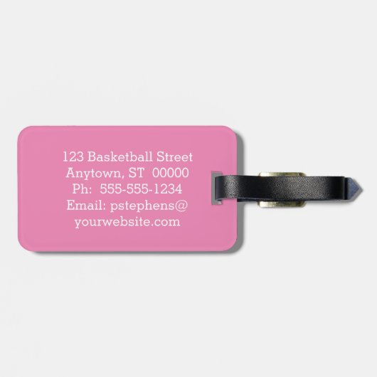 Basketball Lockerroom Custom Player Number Bagagelabel (Achterkant horizontaal)